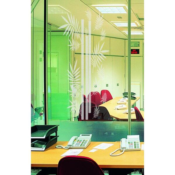 Adesivo De Jateado Floral Bambuzal Para Janela Espelho