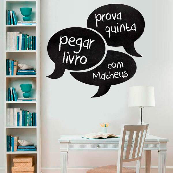 Adesivo De Lousa Para Parede Balões De Fala 05-eg 100x100cm