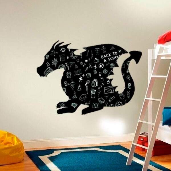 Adesivo De Lousa Para Parede Dragão-m 69x50cm