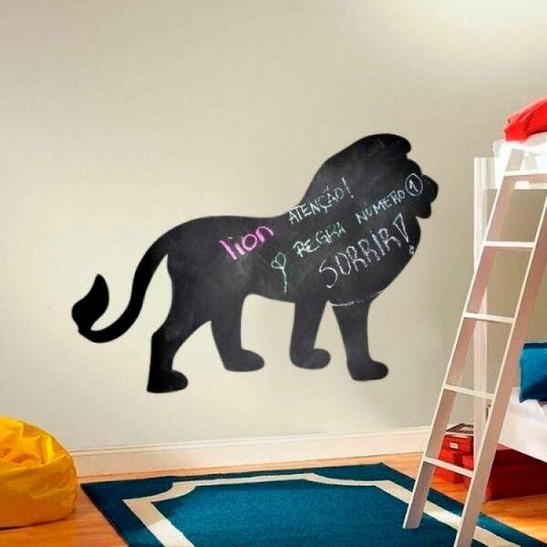 Adesivo De Lousa Para Parede Leão-g 83x60cm