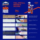 Adesivo de Montagem Base D'Água Multiuso Não Mais Pregos Branco 85g Cascola