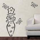 Adesivo De Parede (vaso Flores E Borboletas)-g 33x58cm