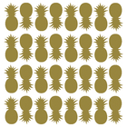 Adesivo De Parede Abacaxis Dourados 91un