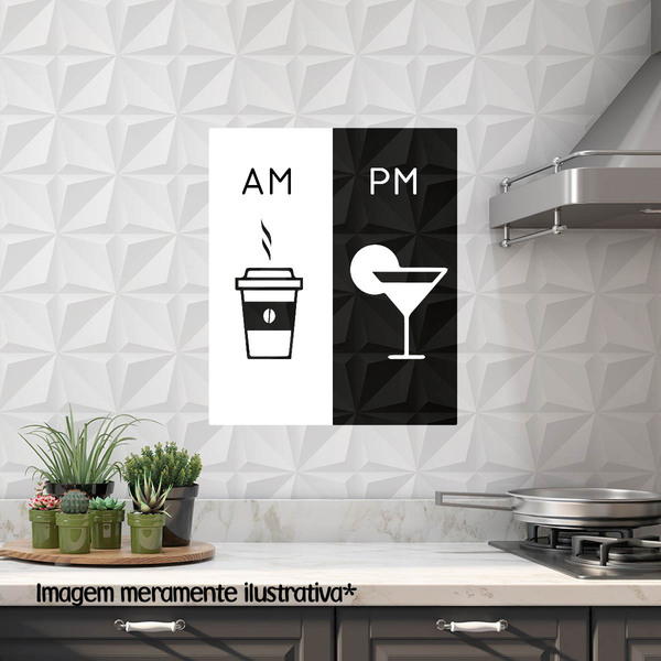Adesivo De Parede Am / Pm  42 X 50 Cm