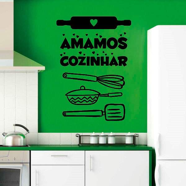Adesivo De Parede Amamos Cozinhar-eg 55x78cm