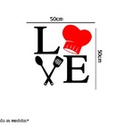 Adesivo De Parede Amo Cozinhar  50 X 50 Cm