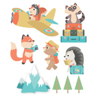 Adesivo De Parede Animais Viajantes