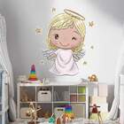 Adesivo De Parede Anjinha Com Estrelas-p 55x38cm