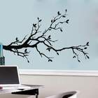 Adesivo De Parede Árvore Galhos Poucas Folhas-p 80x48cm