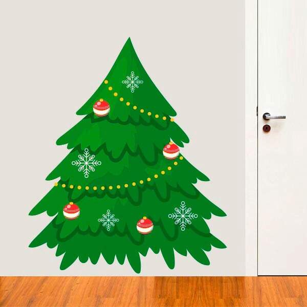 Adesivo De Parede Arvore Natalina 4-p 45x53cm