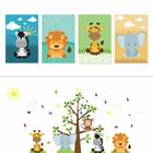 Adesivo De Parede Arvore Safari E Placas Decorativas Kit Deco