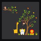 Adesivo De Parede Árvore Zoológico