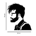 Adesivo De Parede Barbeiro Hipster - Branco