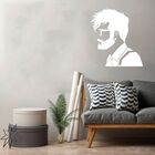 Adesivo De Parede Barbeiro Hipster - Branco