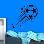 Adesivo De Parede Bola De Futebol Estrelas-p 38x71cm