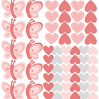 Adesivo de Parede Borboletas Coração Kit Extra Safari Menina