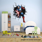 Adesivo De Parede Buraco Falso Capitão América Medida: 40 X 5