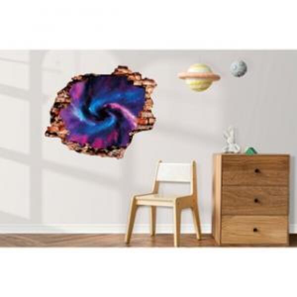 Adesivo De Parede Buraco Falso Galáxia Mod02 Medidas:40 X 33