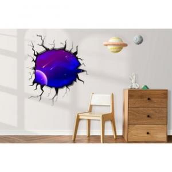 Adesivo De Parede Buraco Falso Galáxia Mod03 Medida:60 X 68 Cm