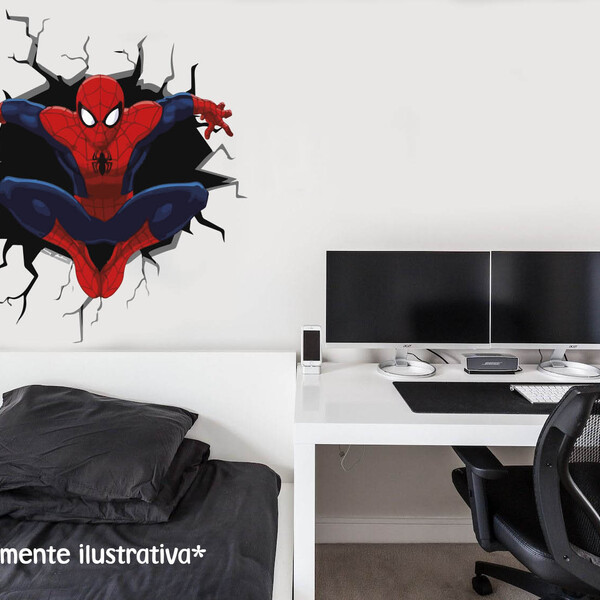 Adesivo De Parede Buraco Falso Homem Aranha Medida: 44 X 50 Cm