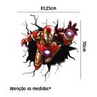 Adesivo De Parede Buraco Falso Homem De Ferro Medida: 62 X70