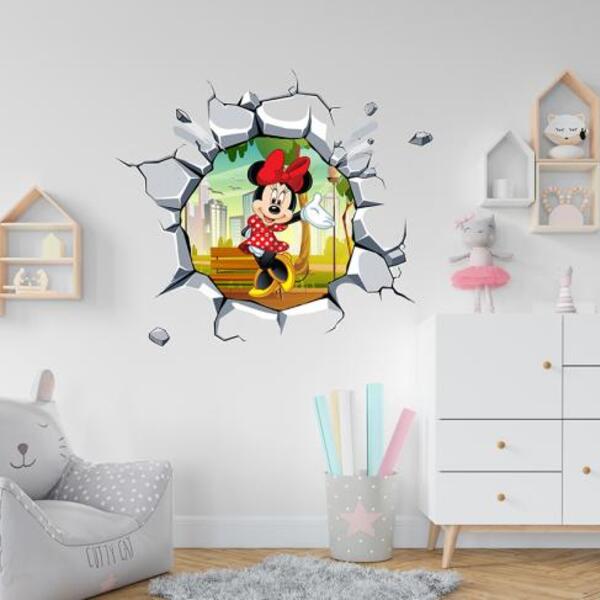 Adesivo De Parede Buraco Falso Minnie Buraco Minnie:57 X 50 M