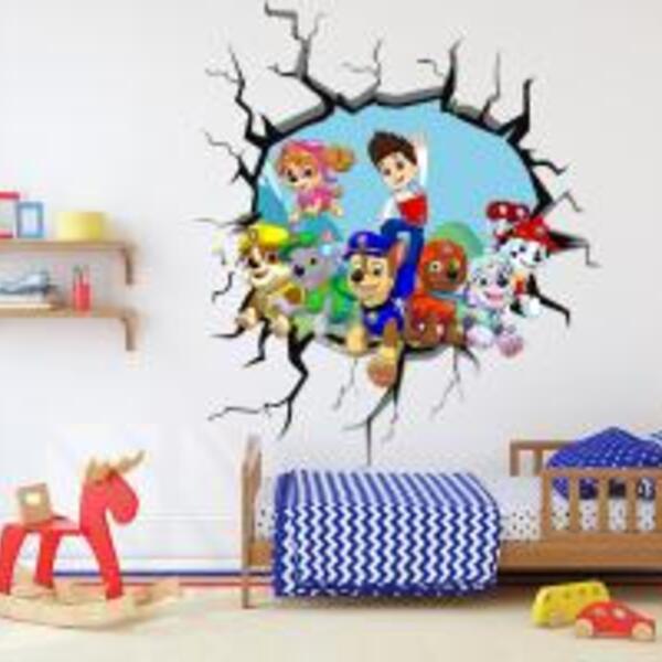 Adesivo De Parede Buraco Falso Patrulha Canina Mod 1 *atenção