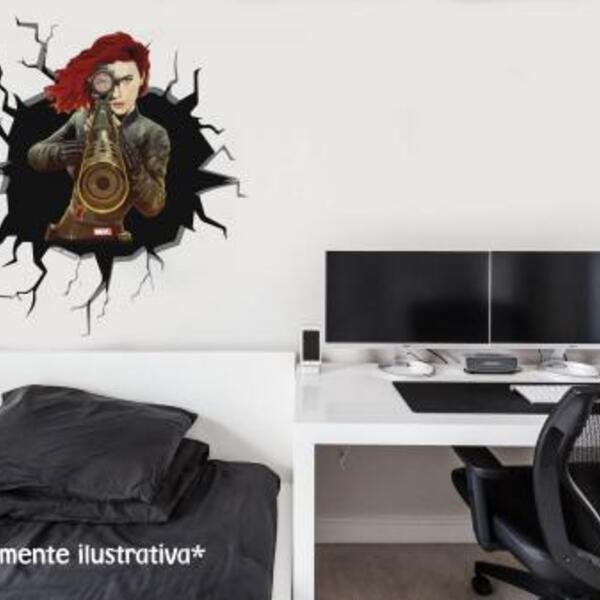 Adesivo De Parede Buraco Falso Viúva Negra Medida: 62 X 70 Cm