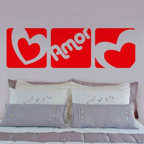 Adesivo De Parede Cabeceira Amor Em Quadros-g 125x40cm