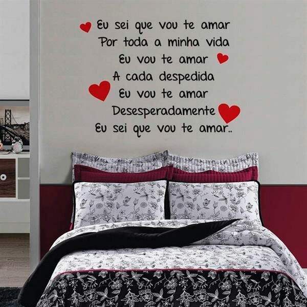 Adesivo De Parede Cabeceira Eu Sei Que Vou Te Amar-m 68x50cm