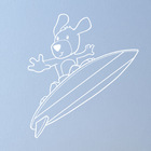 Adesivo De Parede - Cachorro Surfista - 003inm