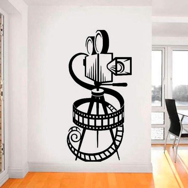 Adesivo De Parede Câmera Retrô Clipe De Filme-eg 98x197cm