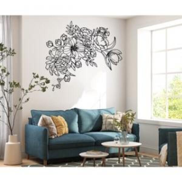 Adesivo De Parede Cantoneira De Flores Mod 1 *atenção As Medi