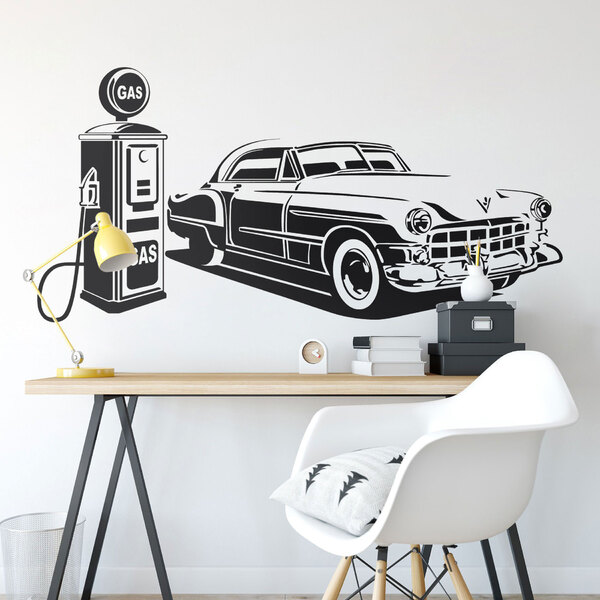 Adesivo De Parede Carro Abastecendo-g 150x75cm