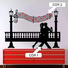 Adesivo De Parede Casal Com Notas Musicais-eg 122x90cm