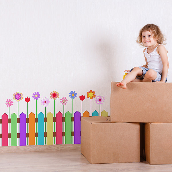 Adesivo de Parede Cerca e Flores 50x102cm