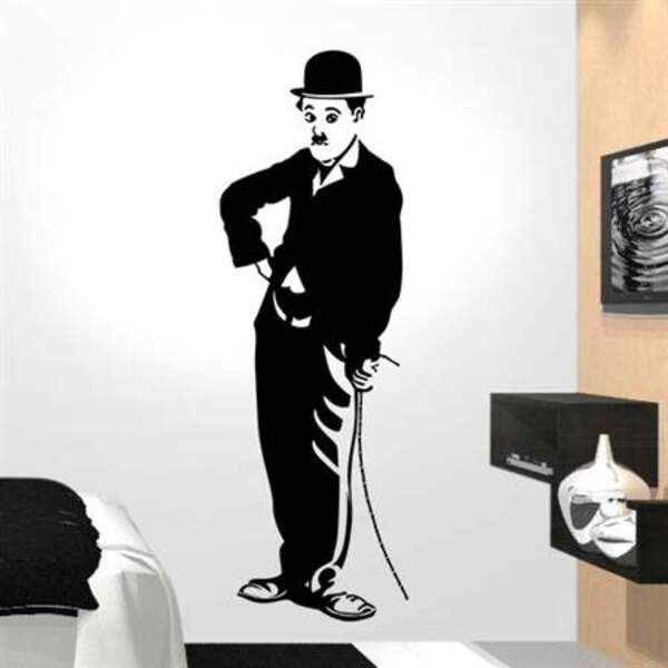Adesivo De Parede Charlie Chaplin O Vagabundo-p 30x100cm