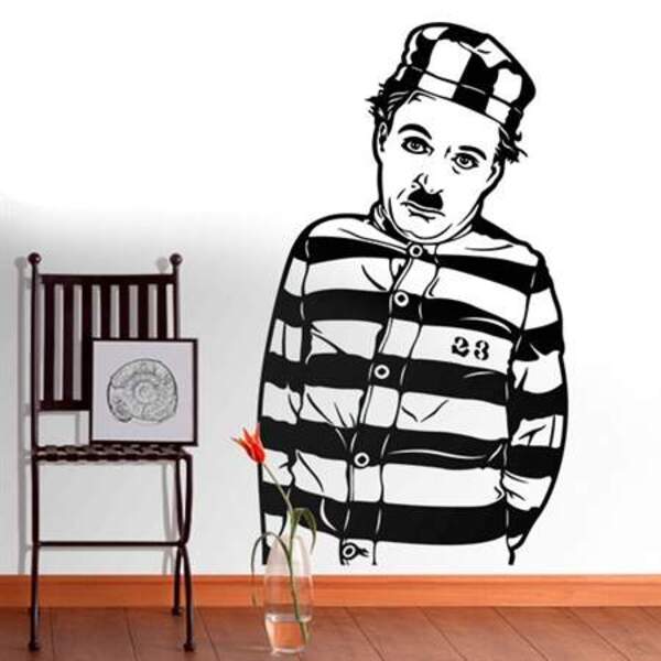 Adesivo De Parede Charlie Chaplin Prisioneiro-es 80x140cm