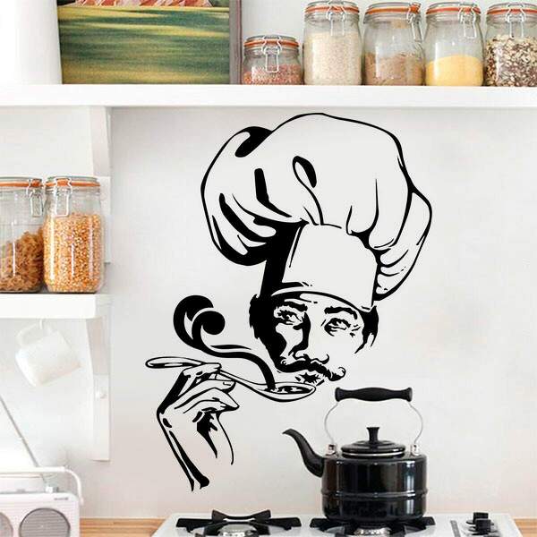 Adesivo De Parede Chefe De Cozinha-eg 75x100cm