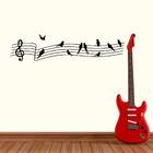 Adesivo De Parede Clave De Sol Pássaros-m 161x38cm