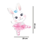 Adesivo De Parede Coelha Bailarina Medidas:28 X 40 Cm