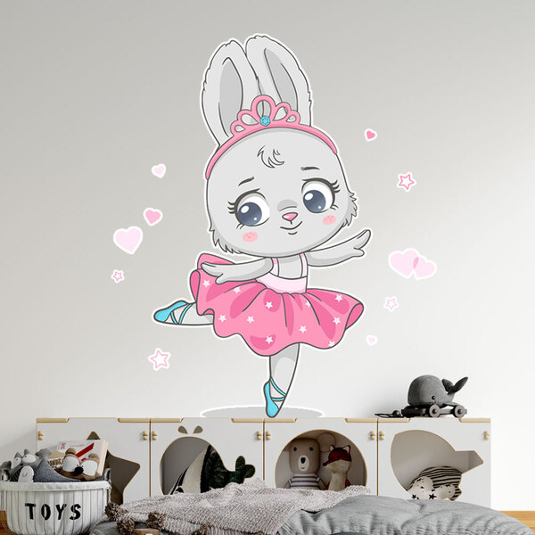 Adesivo De Parede Coelinha -vestido De Bailarina-p 55x47cm