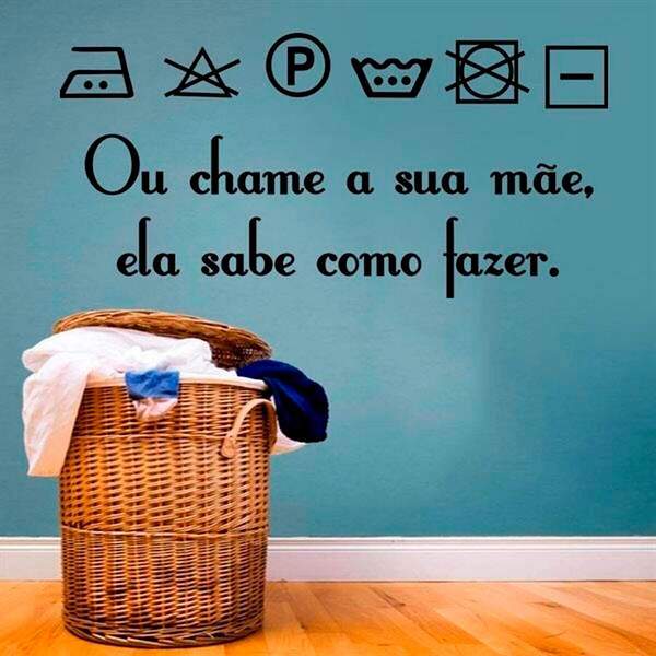 Adesivo De Parede Como Lavar A Roupa-p 50x25cm