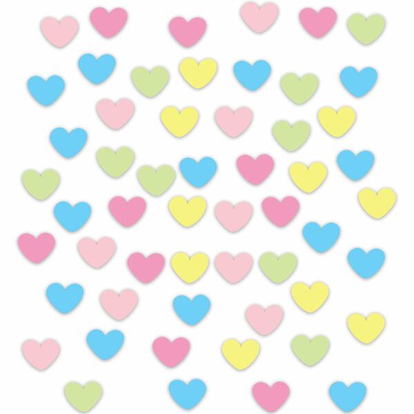 Adesivo De Parede Coração Candy Colors 55un