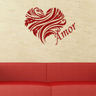 Adesivo De Parede - Coração Floral  Amor - 002rmg