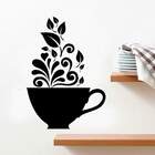 Adesivo De Parede Cozinha Xícara Floral-p 34x48cm
