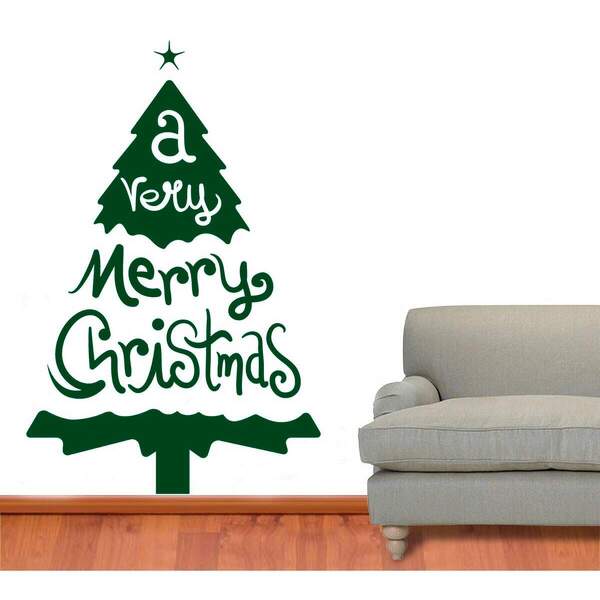 Adesivo De Parede Decorativo Árvore De Natal 6-eg 64x100cm