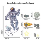 Adesivo De Parede Decorativo Astronauta Estrelas Planetas G