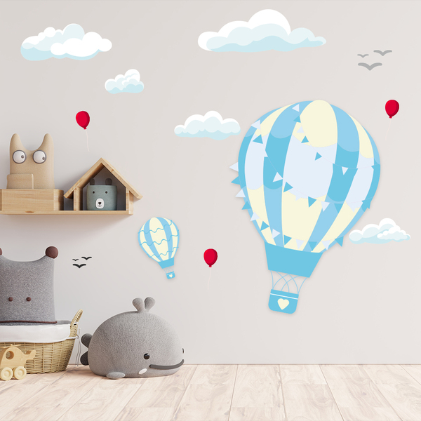 Adesivo De Parede Decorativo Balão Menino E Menina - Balão Az