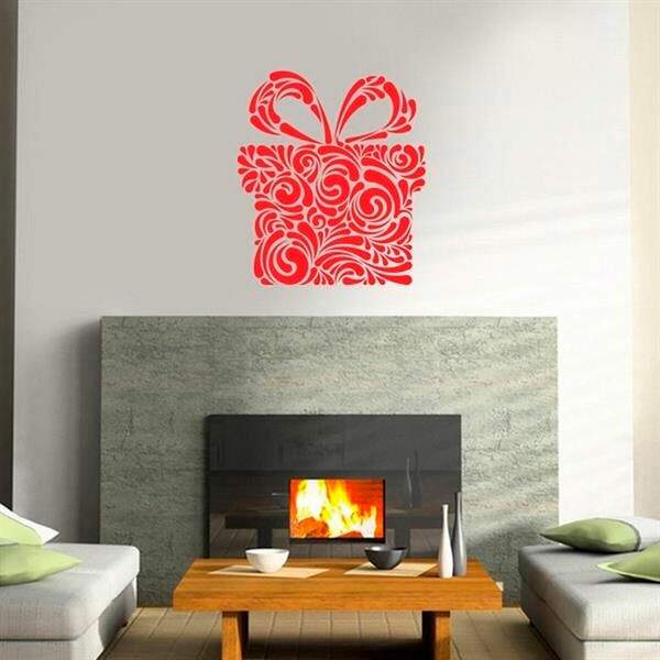 Adesivo De Parede Decorativo Caixa De Presente-eg 87x100cm